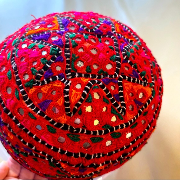 Vintage Handmade Tubiteyka Uzbek Mirror Hat main image 4